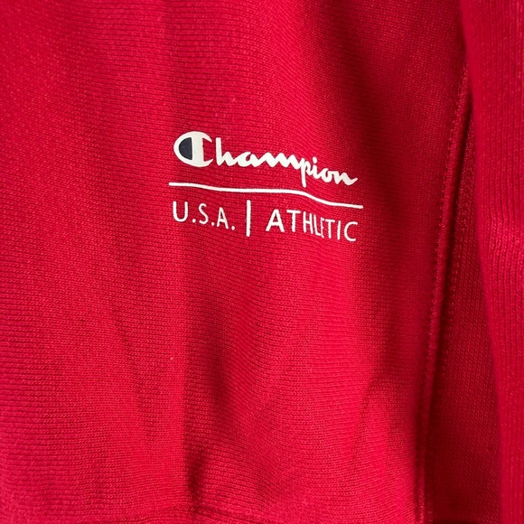 Champion Women's Cropped Fleece Zip-Up Sweatshirt - Tango Red L - Picture 10 of 13